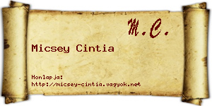Micsey Cintia névjegykártya